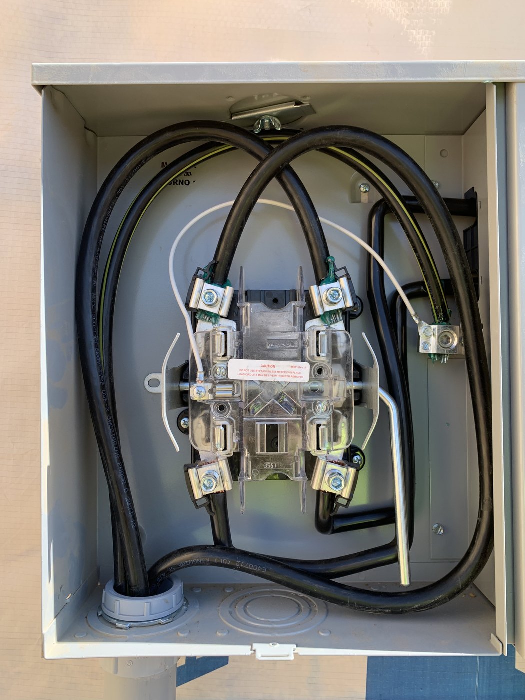 Meter base electrical rough-in