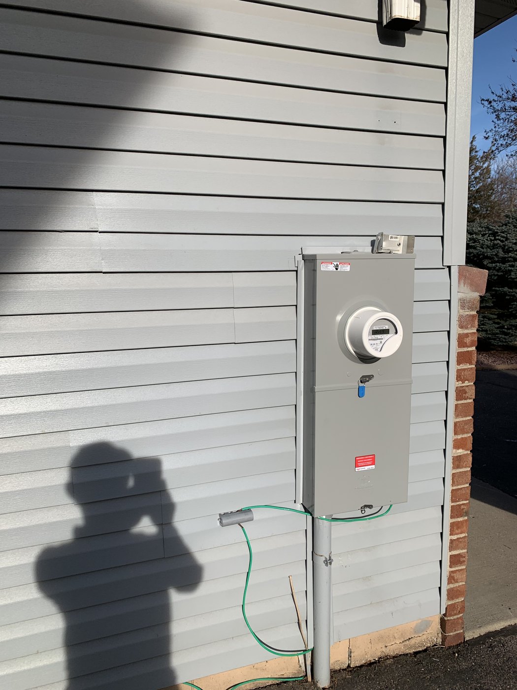 Exterior electrical meter and service equipment